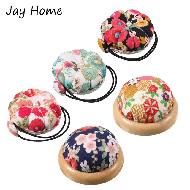 Wooden Sewing Pin Cushion, Wooden Pincushion Floral