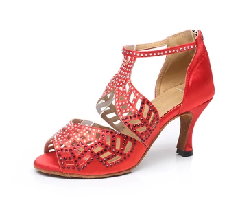 

Luxuriant Jazz Salsa Ballroom Latin Dance Shoes For Dancing Women Female Tap Small Feet With Heels Footwear Summer Sandals