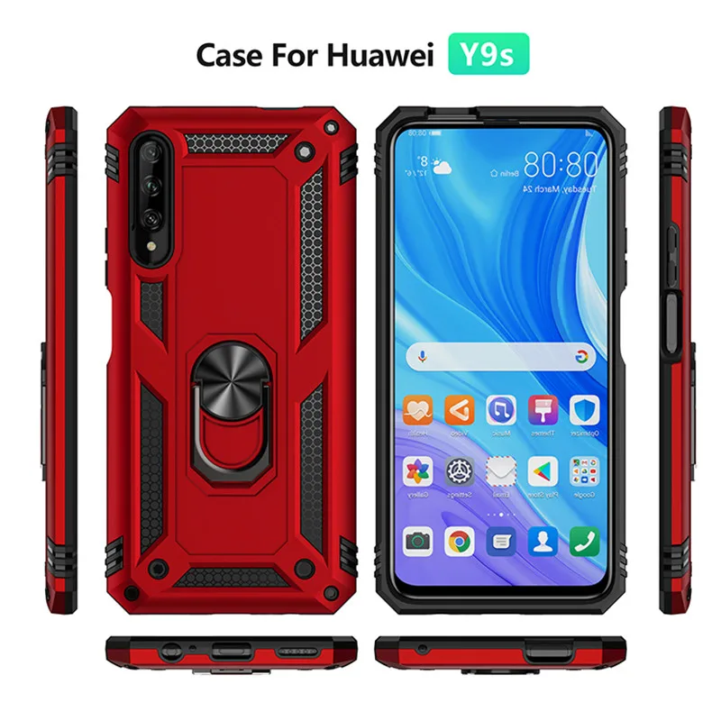 best iphone 11 Pro Max case עבור Huawei Y8S Y9S Y9A מקרה עמיד הלם שריון מקרה עבור Huawei P חכם 2019 2020 כבוד 9X פרו Stand מחזיק רכב טבעת טלפון כיסוי iphone 11 Pro Max  cover