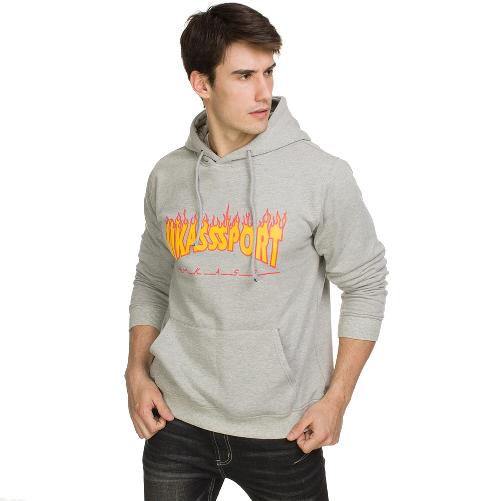 Мужская толстовка с надписью Fire Style флисовый пуловер в стиле хип хоп капюшоном