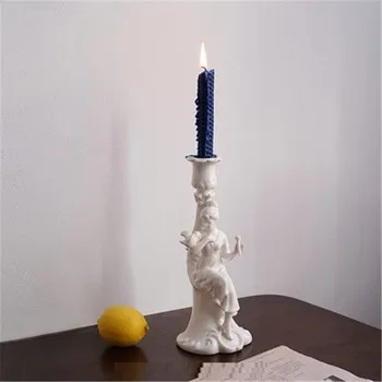 

NORDIC STEREOSCOPIC CERAMICS FLOWER FAERIE CANDLEHOLDER CREATIVE LIVING ROOM COFFEE TABLE DESKTOP DECORATION ART&CRAFT X5057