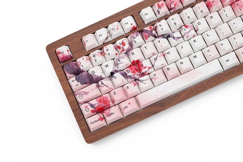 [Только keycap] Вишневый профиль по всей поверхности краситель Sub Keycap петля дождь цветок для механической клавиатуры gh60 87 104 tkl ansi 3000 3494