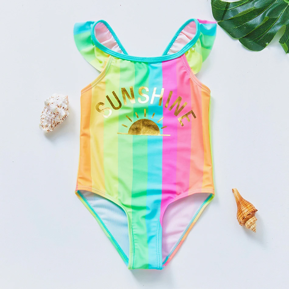 2021 Swimsuit Girls Little Mermaid One-Piece Bathing Suits 2-8years Summer Beachwear Children Cute Pink Swimwear 9001 | Спорт и
