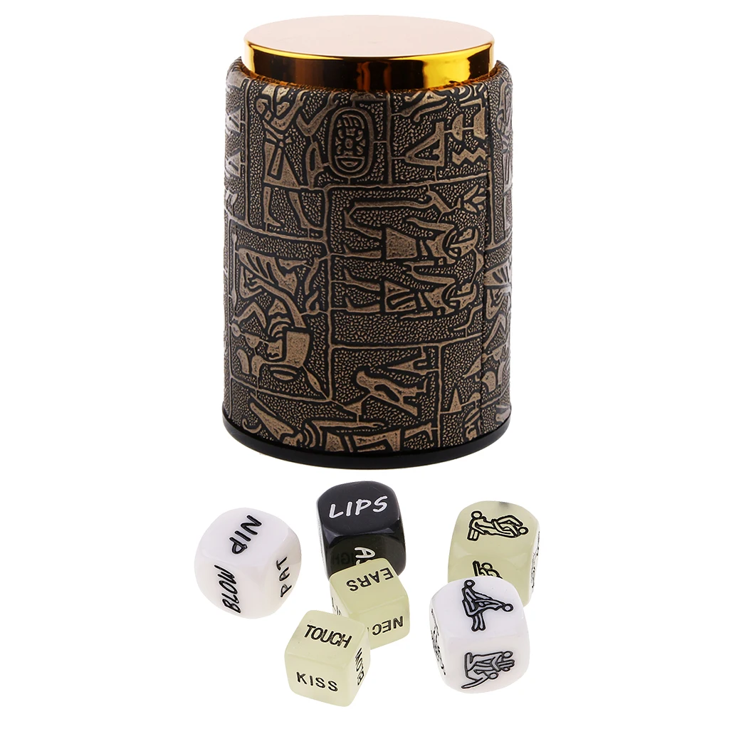 6 peices Funny Spicy Sex Love Dice for Bachelor Party or Love Couples +Dice cup
