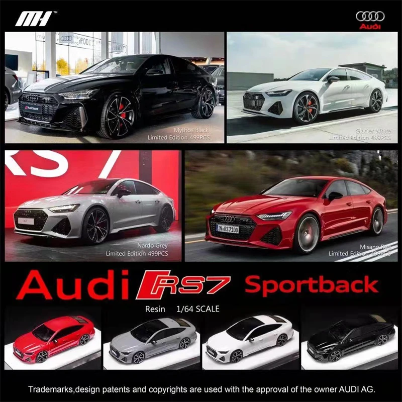 

Модель автомобиля из серой резины MOTORHELIX 1:64 RS7 Sportback