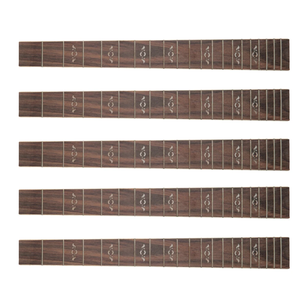 5 Pieces 41'' Acoustic Guitar Fretboard 20 Frets Dot Inlay Musical Instrument Accessories, Brown