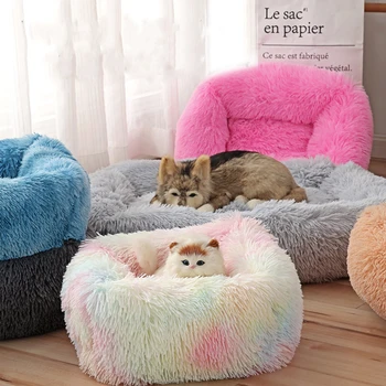 

Plush Soft Dog Bed Cat Mat Dog Bed For Small Large Dog Bed House Super Fluffy Comfortable Square Cushion Pet Product Accessories