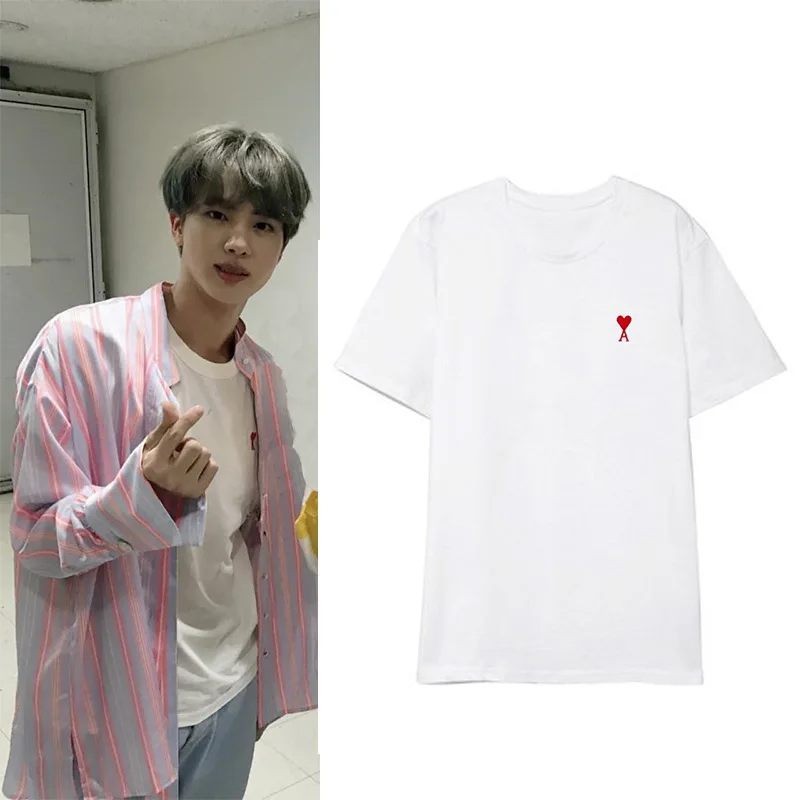 Kpop летние футболки Harajuku Jin Bangtan для мальчиков унисекс с короткими рукавами