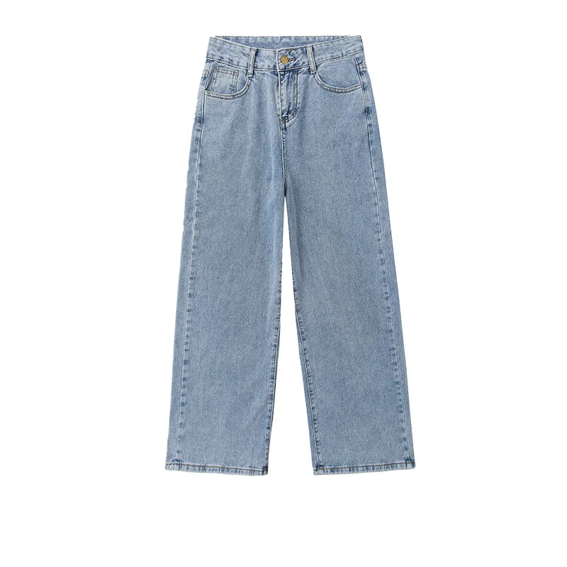 Jeans Woman High Waist Thin Wide Leg Loose Straight Pants