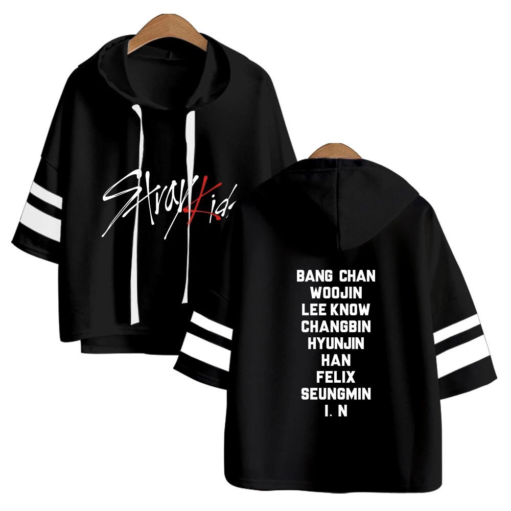 Nueva Kpop coreano niños perdidos pantalones con capucha Tops sudaderas con capucha de Hip Hop sudadera Tops ropa Harajuku Top corto de estilo informal Sudadera con capucha