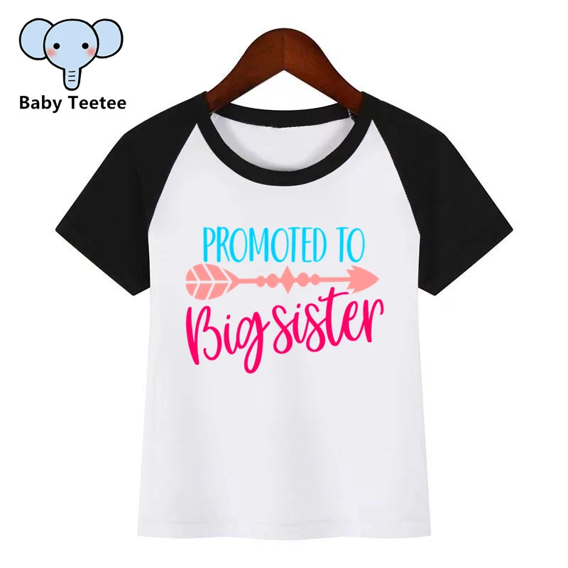 Детская летняя футболка с принтом надписью Promotion To Big Sister | Мать и ребенок