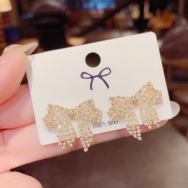 New Fashion Kortean Long Dangle Earrings For Women Full Crystal Pearl Tassel Drop Earring Vintage Gold Brincos Jewelry