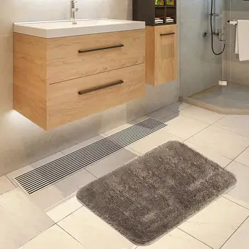 

Soft Plush Bathroom Rug Bath Floor Mat Non-Slip Microfiber Fluffy Water Absorbent Carpet