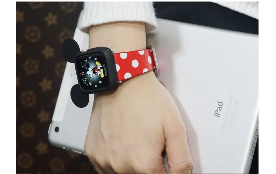 Ремешок для apple watch band 42 мм Натуральная кожа apple watch аксессуары 40 мм iwatch 4 полосы 44 мм 38 мм Микки корпус для мыши женщина