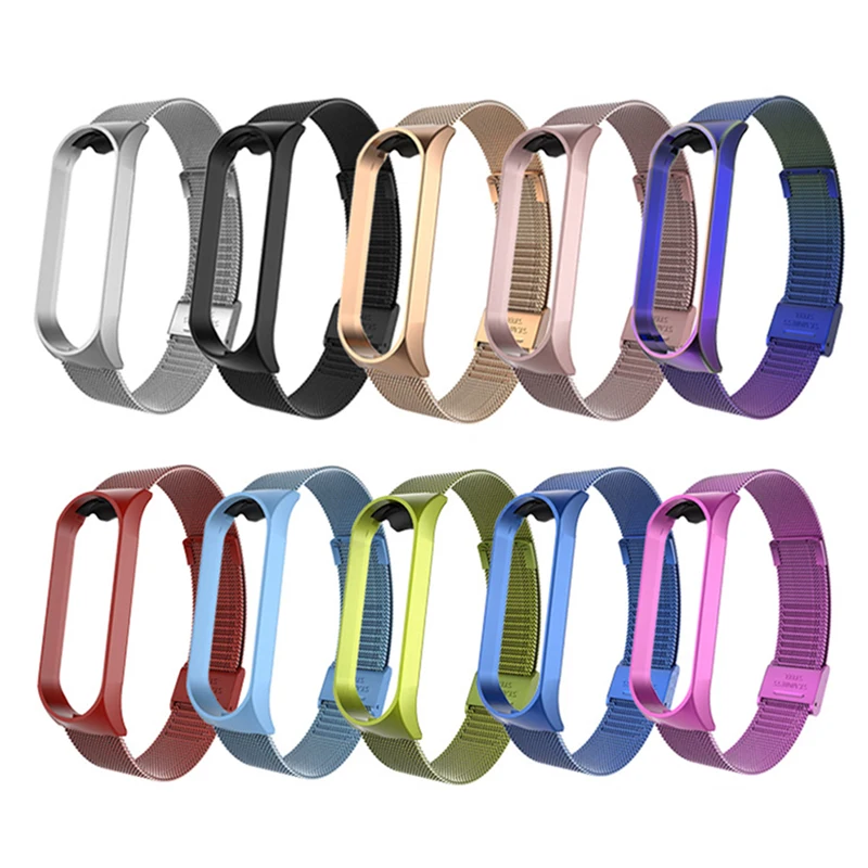 Ремешок Rovtop для умного браслета Xiaomi Mi Band 3 4 5 металлический браслет из нержавеющей