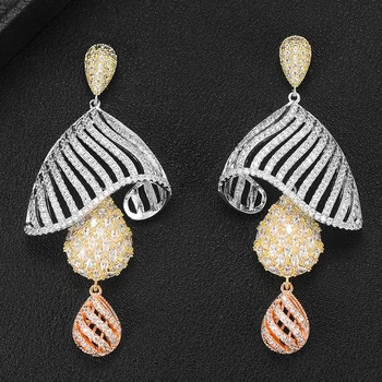 

GODKI Jimbora DUBAI Luxury Noble Bridal Wedding Earrings Dangle Pendant Drop Dangle Earrings pendientes mujer moda Jewelry