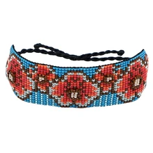 Модный браслет цветочные ювелирные изделия женские браслеты-каффы ручной работы Тканые богемные