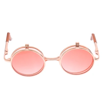 

1/6 BJD Copper Double Fold Sunglasses Round Glasses for Blythe 12inch Doll