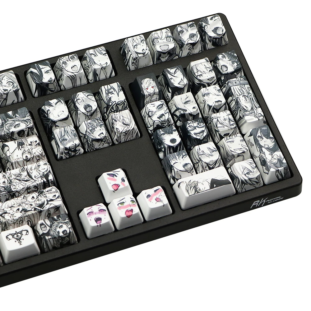 PBT 110key Ahegao Keycap Dye Sublimation OEM Profile Japanese Anime Keycap For Cherry Gateron Kailh switch Mechanical Keyboard