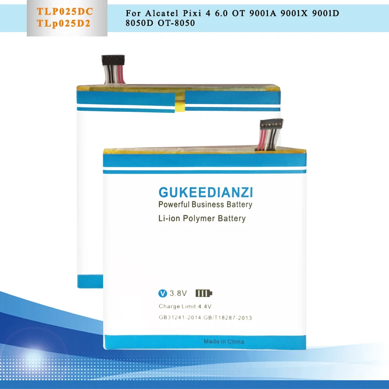 Мобильный телефон GUKEEDIANZI TLp025DC полимерный аккумулятор 2580 мАч для Alcatel Pixi 4 6 0 OT 9001A