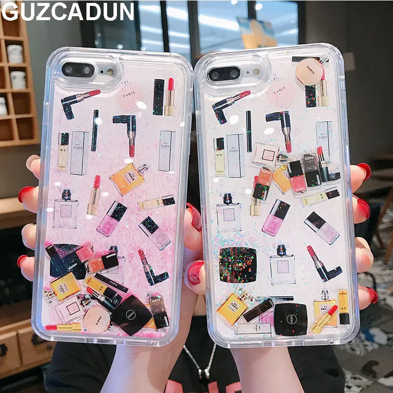 Модная Косметика для макияжа помада парфюмерный чехол с сыпучим песком iPhone 11 Pro Max