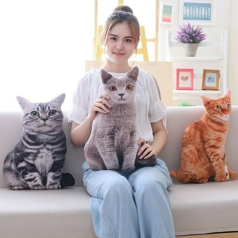 1 шт. 50 см 3D имитация кошки Подушка кошка кукла Подушка плюшевая игрушка для дивана Декор Cojines Decorativos Para диванная подушка для стула