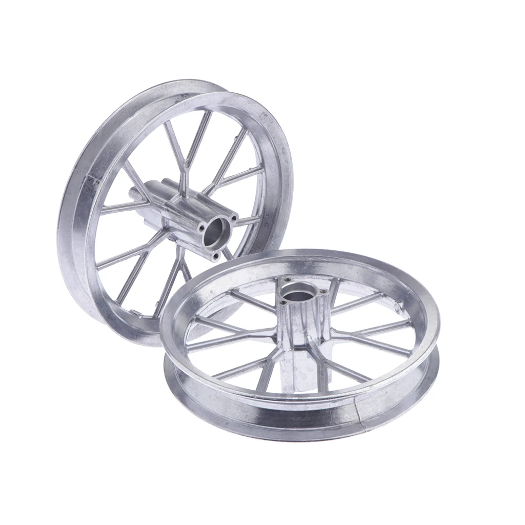 1 Pair Front Rear 12 1/2 x 2.75 Tire Wheel Rim Replacement for 49cc Mini Moto Pocket Dirt Bike, Silver