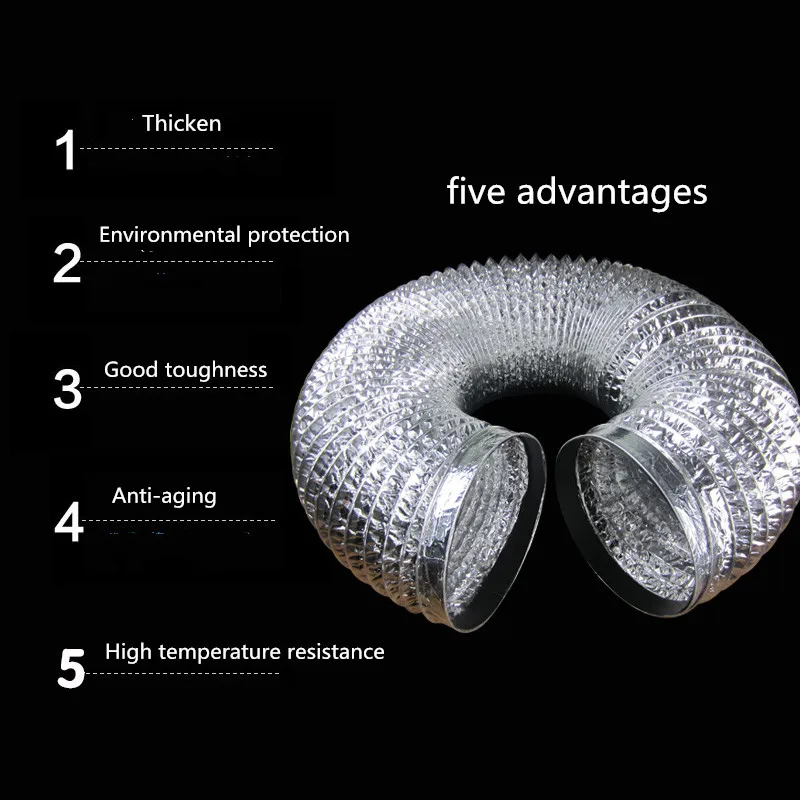 Диапазон вытяжной трубы телескопическая Толстая труба из алюминиевой фольги Бытовая Кухня дымовая вентиляция вытяжной шланг
