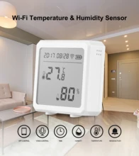  Tuya Smart WIFI Temperature And Humidity Sensor Indoor Hygrometer Thermometer With LCD Display Support Alexa Google Assistant 