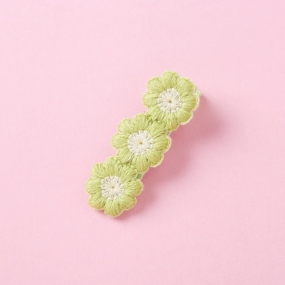baby accessories crochet Embroidery Flower Baby Hair Clip for Newborn Hairpins Girls BB Barrettes for Women Kids Snap Hairgrips Baby Hair Accessories Baby Accessories cute	 Baby Accessories