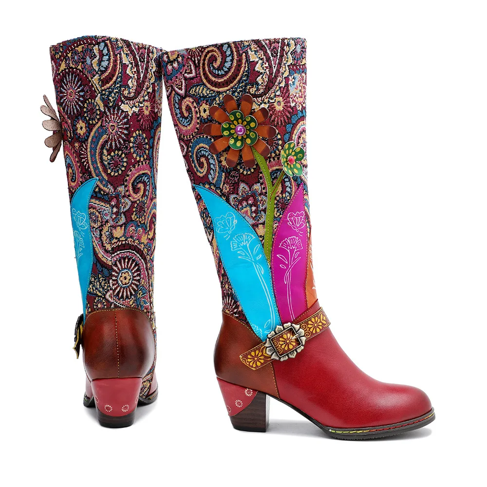 Женские высокие сапоги на молнии на высоком каблуке; Роскошные брендовые сапоги до колена из натуральной кожи; ковбойские сапоги в западном стиле; женская обувь; botas Mujer