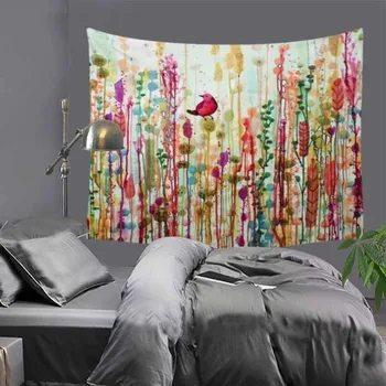 

51x60" oil painting flower birds tapestry hippie mandala wall hanging Bohemian bedspread dorm decor tapestries table cloth LZJ8