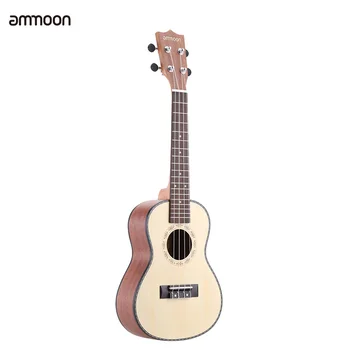 

ammoon 24" Spruce Sapele Ukulele Rosewood Fretboard 4 Strings Musical Instrument New Year's Day Gift