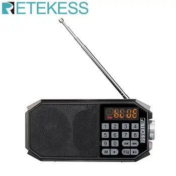 

Retekess TR610 Bluetooth FM radio with headphone jack supports T-flash (TF) card to read music from U disk supports Recording