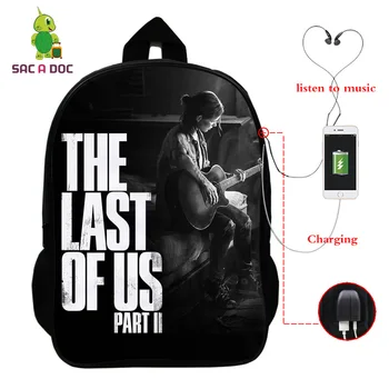 

2020 Hot Game The Last of Us 2 Backpack Women School Bags for Teenage Girls USB Charge Laptop Back Pack Men Cartable Scolaire