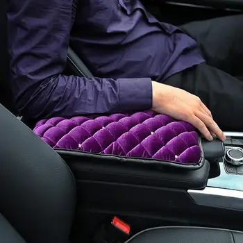 

Car Armrest Mat Interior Plush Rhinestones Winter Mats Universal Armrest Soft Cushion Cover Pad Automobiles Protector Pad