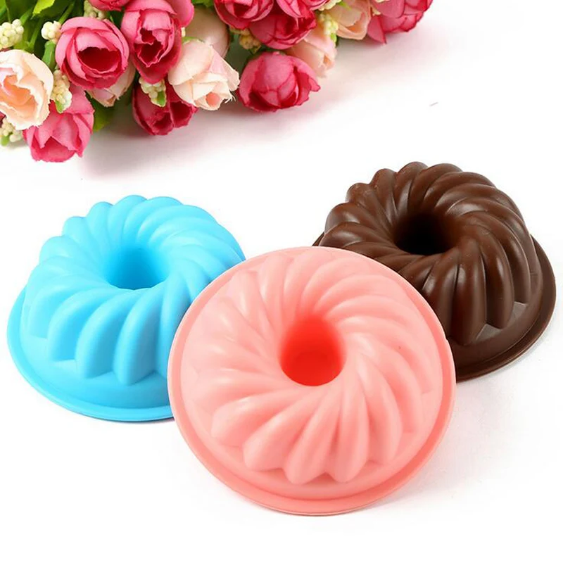 3 Pcs DIY Silicone Cakes Summer Ice Cream Chocolate Baking 3D Moulds Garden Cup Pudding Jelly Handmade Soap Molds Home Tools