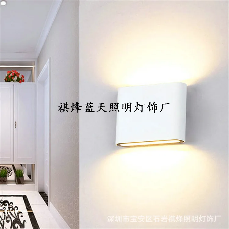 LED Modern Wall Lamp Outdoor Waterproof Wall Lamp Square Garden Lamp Exterior Wall Hallway Balcony Ultra-Thin-6w12w