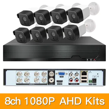

8ch 1080P AHD Kits CCTV System CCTV Security Hybrid DVR outdoor bulllet AHD Camera Surveillance Video P2P XMEYE 2MP KITS