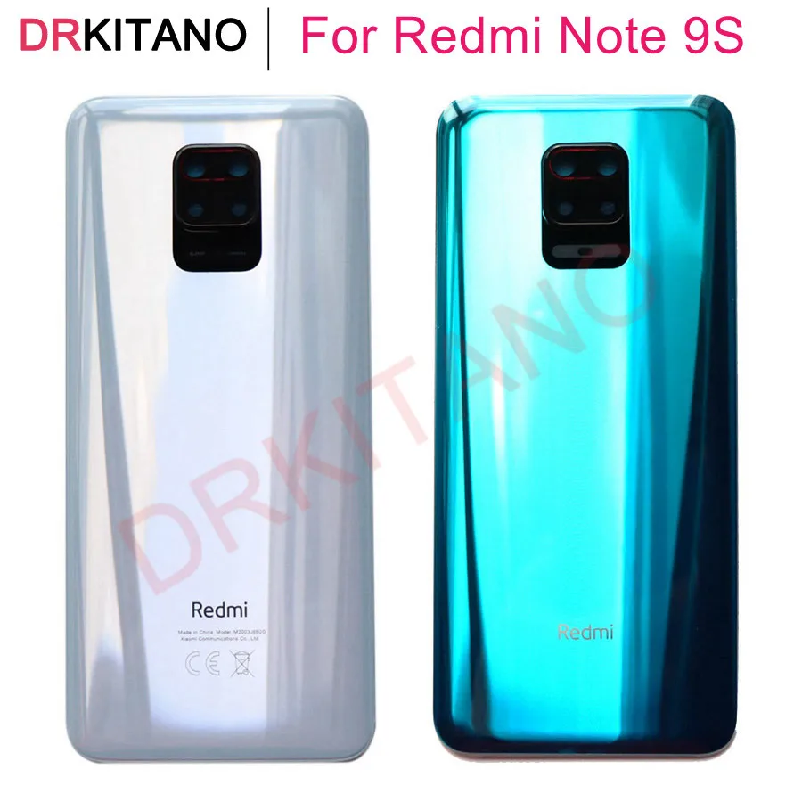Для Xiaomi Redmi NOTE 9S сзади батарея стекло крышка задняя корпуса Корпус с объективом