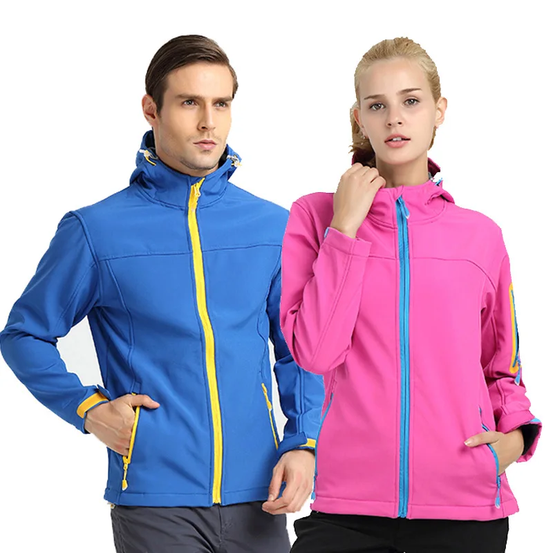 Мужские и женские парные куртки, ветрозащитные водонепроницаемые теплые мягкие куртки, одежда для альпинизма, путешествий, кемпинга