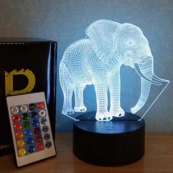 

K-STAR Colorful Changing LED Table Lamp 3D Bar Decor Magic Touch Elephant Night Light