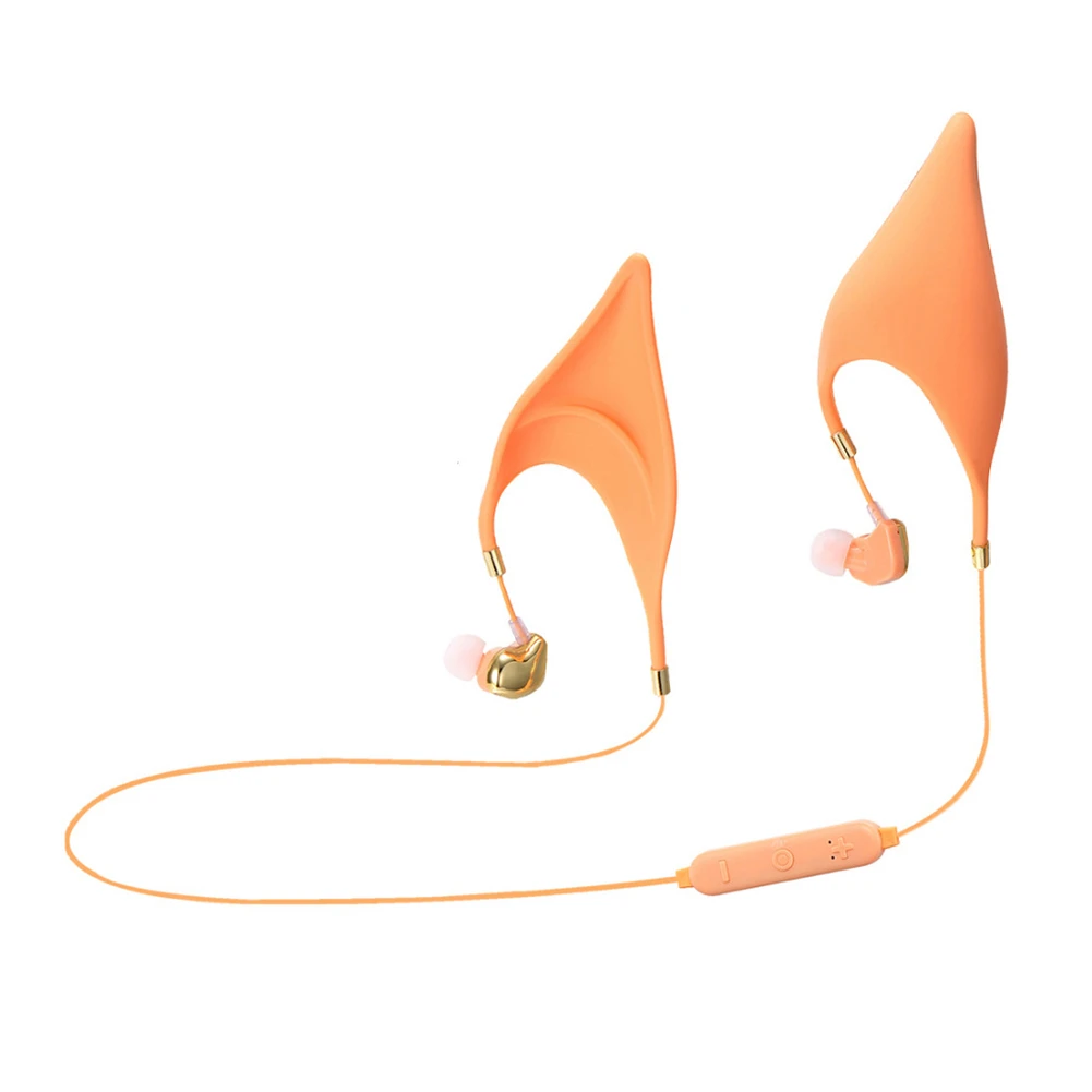 Elf Ears Bluetooth Headphones with Microphone Replacable Earbuds In ear Cosplay Fairy Creative Gifts For Kids