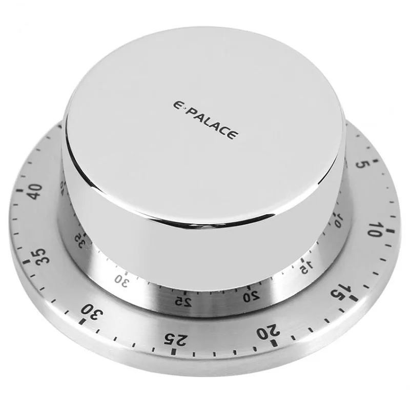 Stainless Steel Kitchen Timer With Magnetic Base Manual Mechanical Cooking Countdown Tools Gadg | Дом и сад