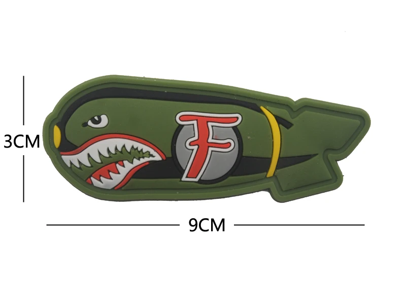 ПВХ улыбка падение F бомба патч США Летающие тигры ВВС WW2 SPITFIRE накладки в виде самолета значок для Байкерской куртки - Цвет: F BOMB