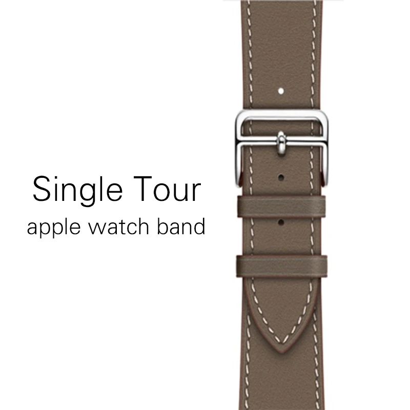 Kebitt, натуральная кожа, для мужчин и женщин, ремешок для apple watch, серия 5, 4, 3, 2, 1, iwatch, ремешок, 38, 40 мм, 42, 44 мм, ремень, одиночный тур, полосы - Цвет ремешка: Gray