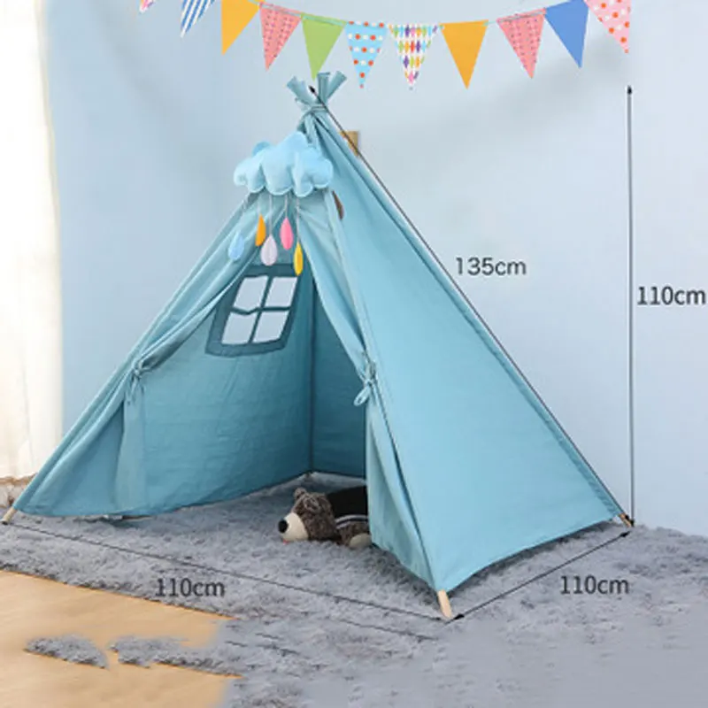 1,35 м большой небеленый брезентовый домик Tipi палатка портативная детская палатка индийские игровые палатки детские палатки маленький домик украшение комнаты