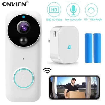 

Onvian Video Doorbell Wireless WiFi Doorbell Camera 1080P HD Video Door Bell Security Camera Home Monitor Night Vision Intercom