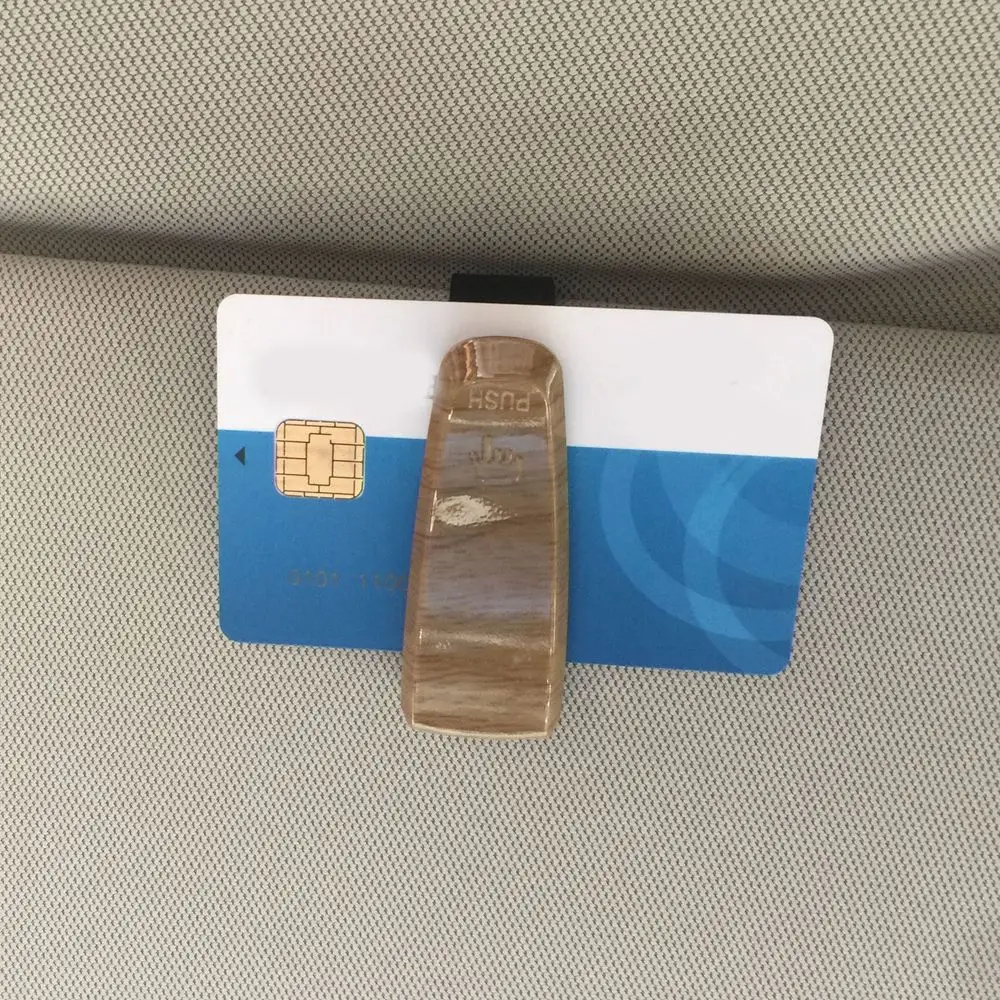 Универсальный автомобильный держатель для солнцезащитных очков из древесного волокна с Карбоновым зажимом для билетов, солнцезащитный козырек, застежка для хранения очков, декор для салона автомобиля