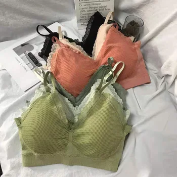 

Underwear Women's Non-Steel Ring Beauty Back Bra Small Bust Gathering Sports Vest Bra GIRL'S Thin Seemless Tube Top Wrap-around